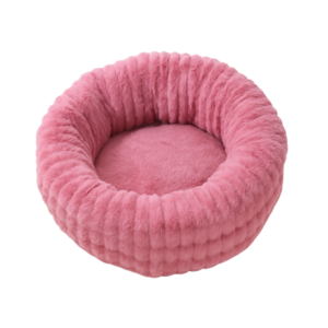 Urban Pet Cama Redonda Gruesa de Felpa Corta para Mascotas Talla M - Rosa