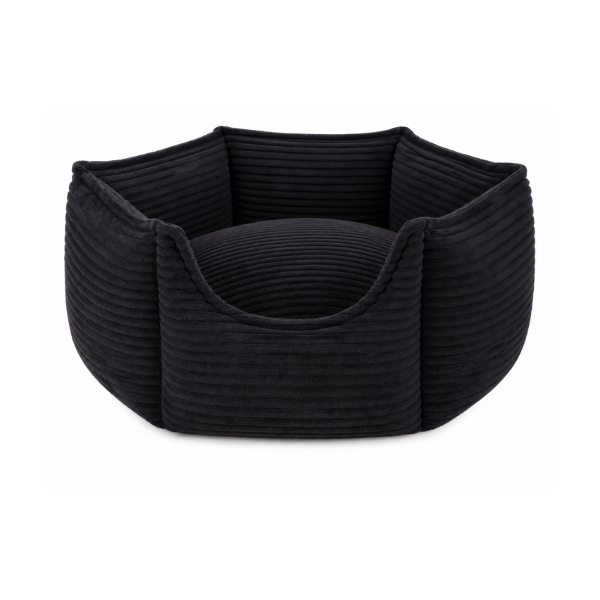 Cama Sofá Antiestrés para Mascotas Textura Acanalada Color Negro Urban Pet